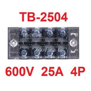 (10ชิ้น)TB-2504 เทอร์มินอล บล็อก600V 25A TB Series 4 Positions Ways Dual Row Barrier Screw Terminal Block Wire Connector