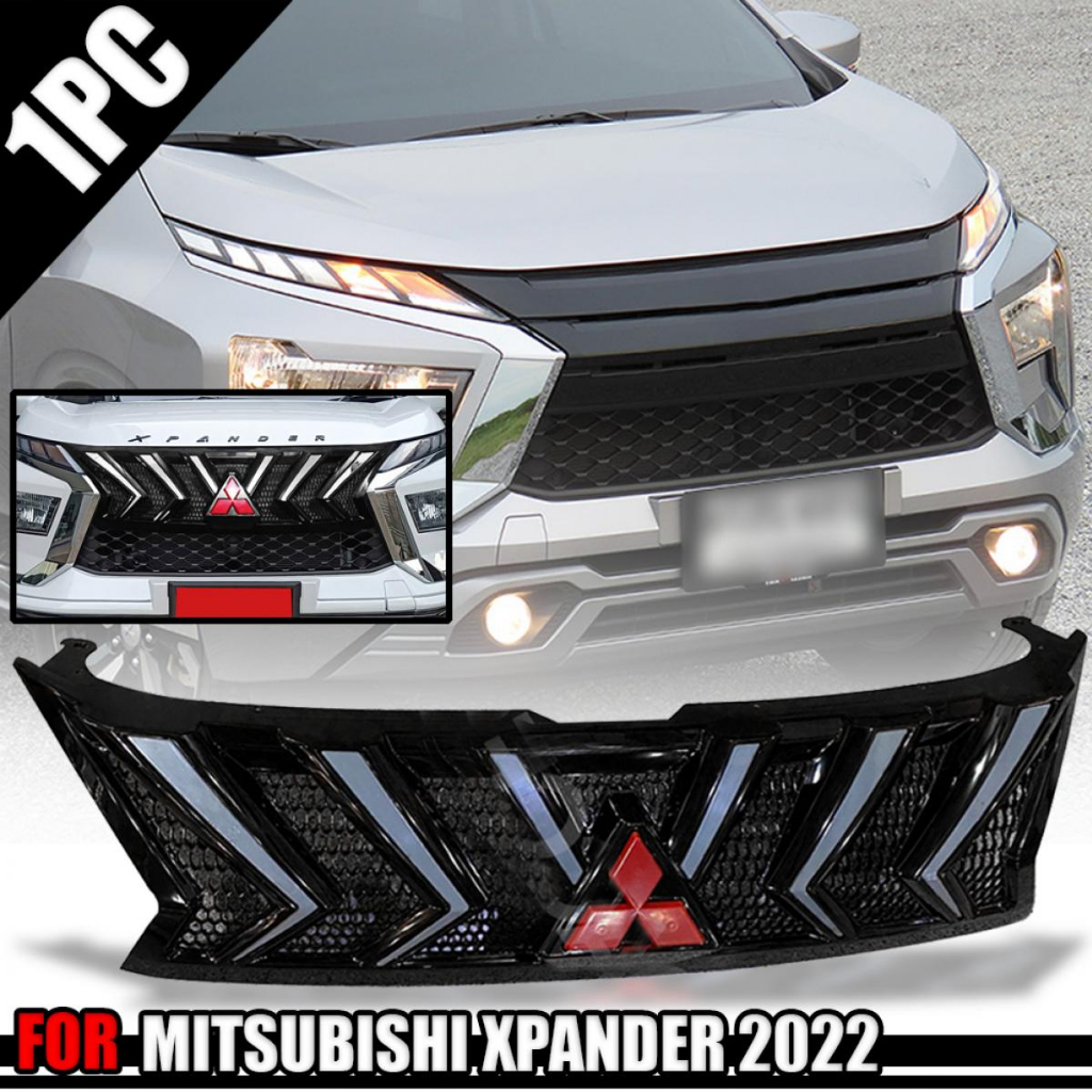 กระจังหน้า หน้ากระจัง รุ่น มิตซูบิชิ เอ็กซ์แพนเดอร์ MUTSUBISHI XPANDER ปี 2022 - 2023 สีดำเงา โลโก้แ