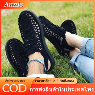 🔥Annie🔥กทม. 2-3 วันถึง ทุกรูปสินค้าเป็นช็อตจริง รองเท้าแตะส้นแบนชายและหญิง รองเท้าแตะไซส์ใหญ่ 39-44