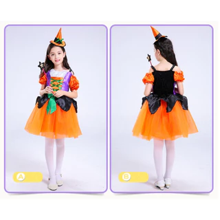 Jqk ชุดฮัลโลวีน ชุดคอสเพลย์ เด็กผู้หญิง เสื้อผ้าแม่มด (มี 6 แบบ) รุ่น MM042-MM043-MM044-MM045-MM046-MM062