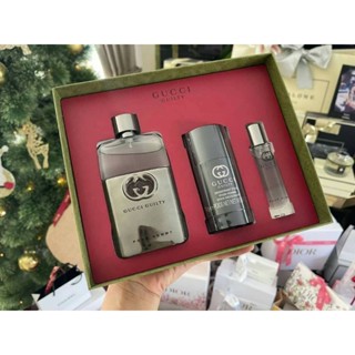 เซ็ตน้ำหอม Gucci Guilty Pour Homme 90ml EDT Perfume + 15ml EDT Perfume + 70g Deodorant Stick