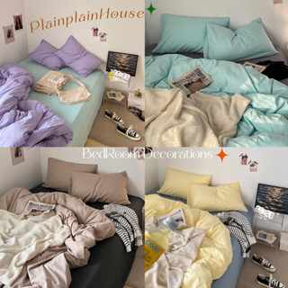 (Preorder) ชุดผ้าปูที่นอนสีน่ารักมากๆสไตล์เกาหลี / Plainplainhouse