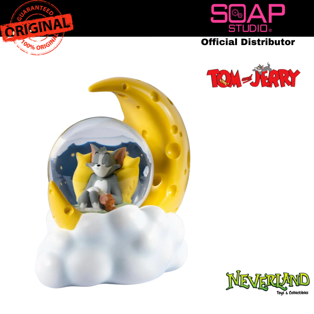 Soap Studio Tom and Jerry Cheese Moon Snow Globe