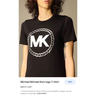 New Michael Kors Women Black T-shirt MK Logo เสื้อยืด ที-เชิ้ต ผู้หญิง มิเชล คอร์