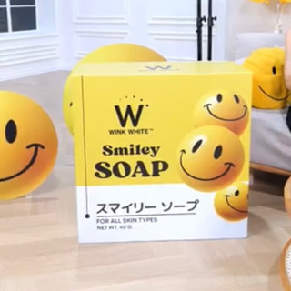 สบู่ สมาย วิงค์ไวท์ Soap Smiley สบู่ทำความสะอาดหน้า สบู่ลดสิวฝ้า แก้ปัญหาใบหน้า หมองคลำ้ ให้กระจ่างใส