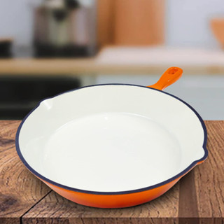 【จัดส่งภายใน 24 ชม】Cast iron frying pan, steak frying pan, cast iron enamel frying pan, 15 cm diameter frying pans