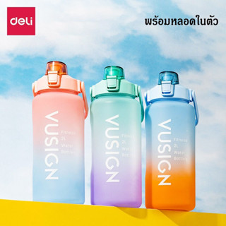 ขวดน้ำ 2 ลิตร กระบอกน้ำพกพา ขวดน้ำสไตล์สปอร์ต กระบอกน้ำ 2000ml ขวดน้ำพลาสติกแบบพกพา มีสเกลบอกปริมาณ