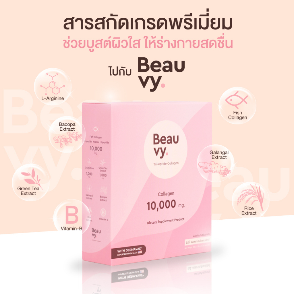 Beauvy Collagen 2 กล่อง แถมฟรี!!! กล่องเล็ก1กล่อง **สินค้าหมดอายุ20/06/69** ราคา ถูกที่สุด ดีลบีเคเค แกลเลอรีภาพที่ 3