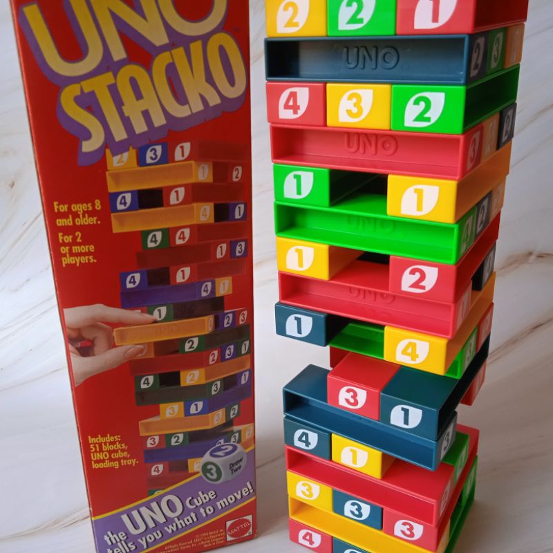 vintage UNO STACKO 1994 (with dice version) ของแท้มือสอง Mattel  zacc_sales