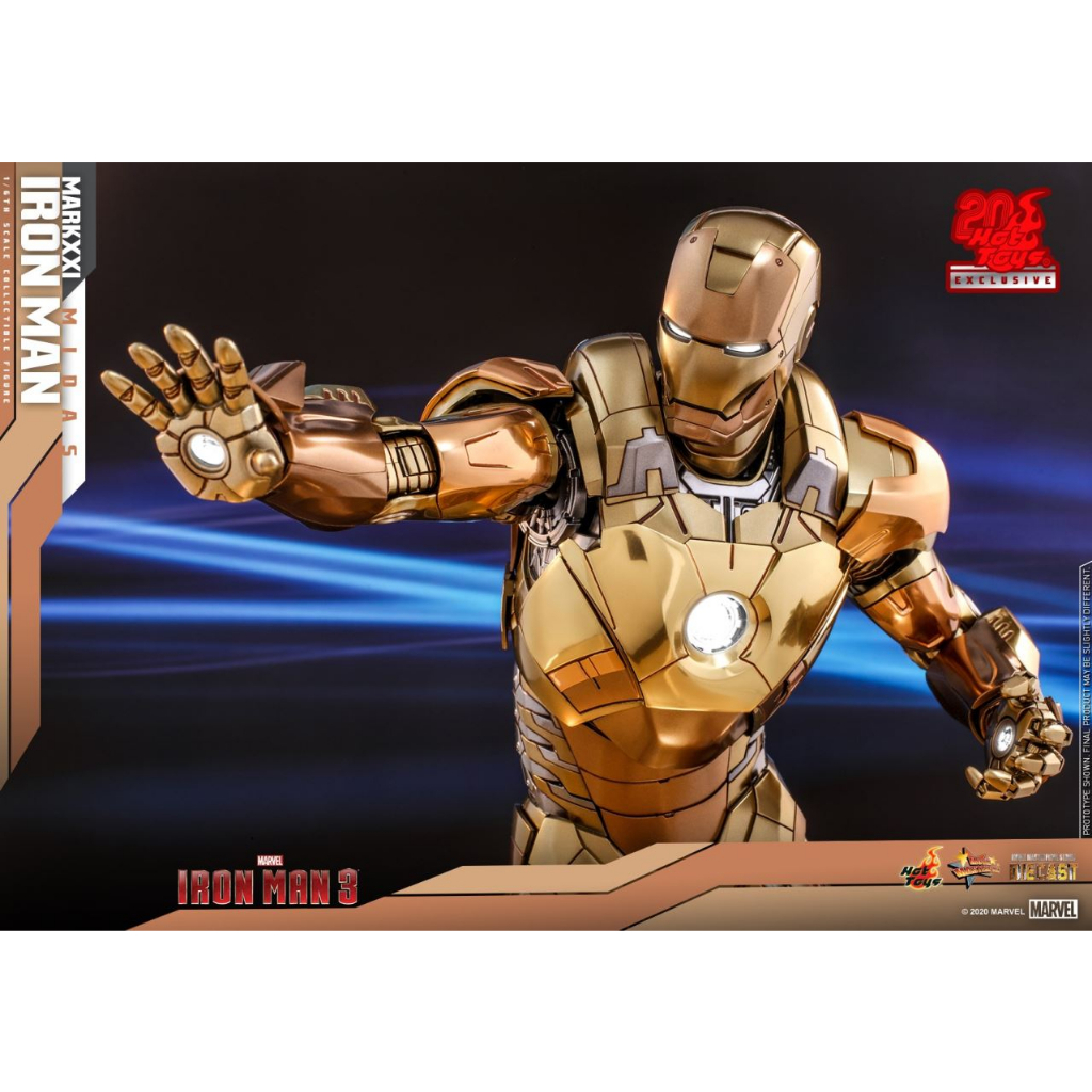 HOT TOYS IRON MAN 3 - MARK XXI MIDAS [20th anniversary alloy gold special edition] (มือสอง)