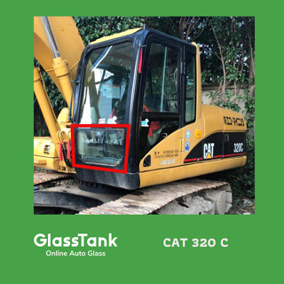 กระจกล่างหน้าโค้ง CAT 320c กระจกแม็คโคร