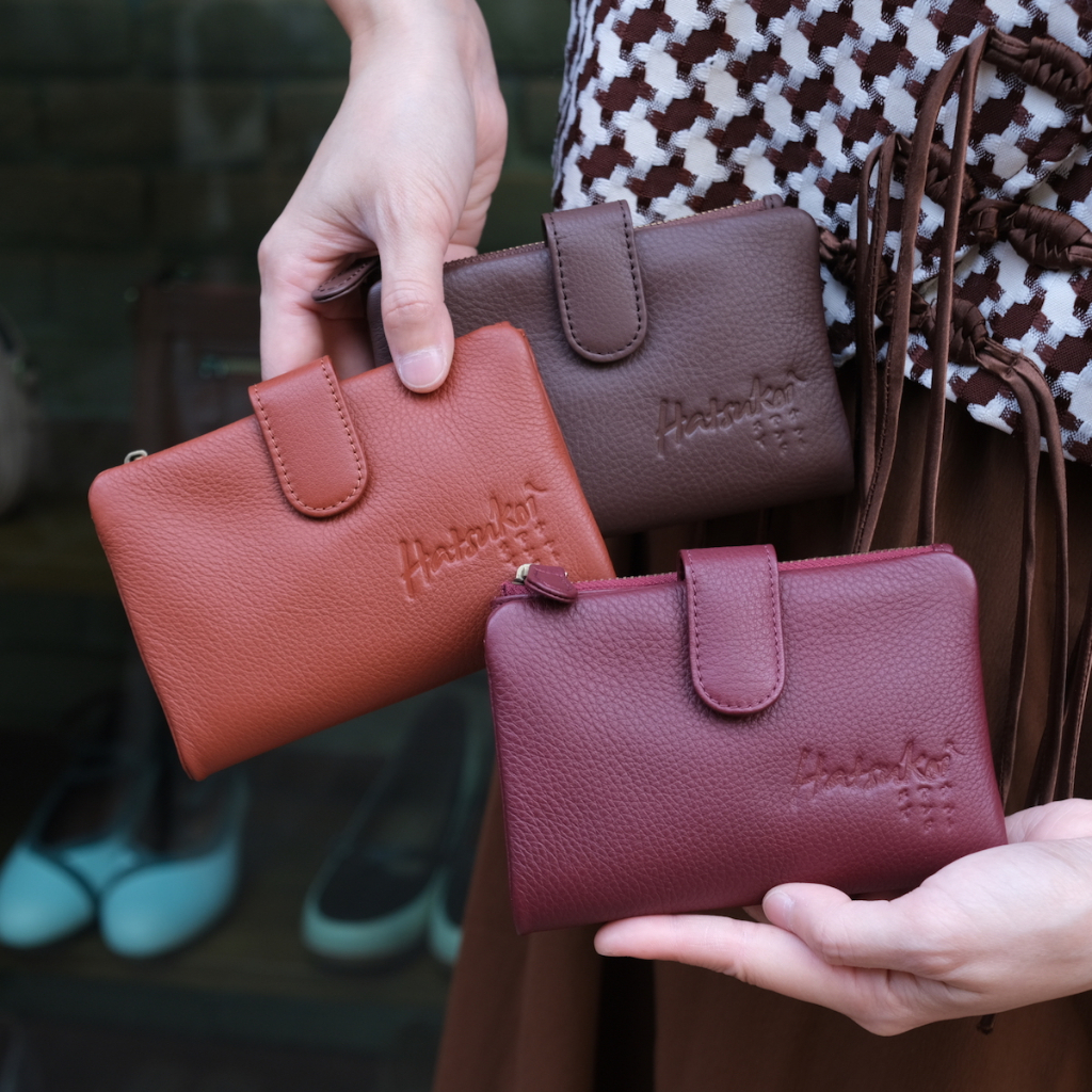 🚩หนังนุ่ม จุบัตร 14 ช่อง พกพาสะดวกมาก🚩 กระเป๋าสตางค์หนังวัวแท้ Hot Puff Hatsukoi Wallet