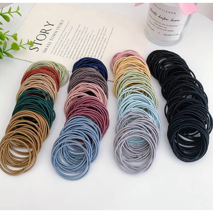 HOT ซื้อ 1 แถม 1 ยางรัดผมสไตล์เกาหลีสำหรับผู้หญิง ยืดหยุ่นดี มีให้เลือกหลายสี MNS-01