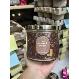 เทียนหอม candle bath and body works BBW 3wicks กลิ่น Hot cocoa&amp;cream