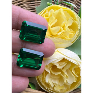 Lab emerald 12x14 mm 2 pieces