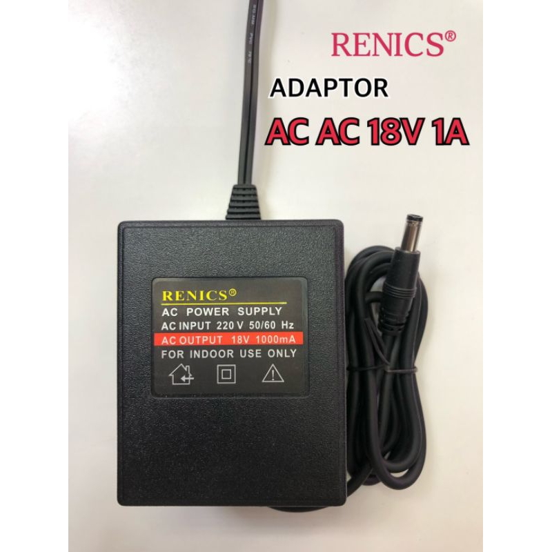 ADAPTOR เข้า 220Vออก18V AC 1A