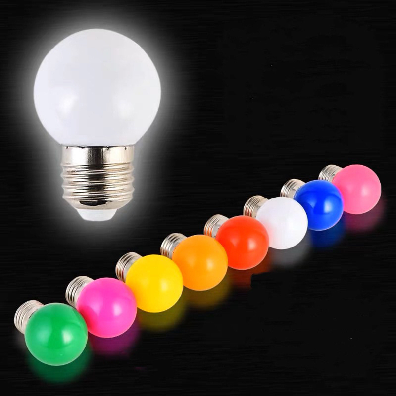 หลอดไฟปิงปอง 3w LED 10-45หลอด ขั้วE27หลอดสี เป็นงานPVC ไม่แตก