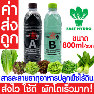 *ค่าส่งถูก* สารละลาย AB (800mlx2ขวด)ไฮโดรโปนิกส์ เอบี ธาตุอาหาร ผักไฮโดร Hydroponics ผักสลัด ผักไทย ผักจีน clearance