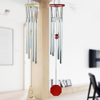 โมบายลมกระดิ่งลม ระฆังลม Wind Chimes กระดิ่งแท่งสีเงิน แขวนตกแต่งบ้าน ที่ทำงาน ร้านค้า