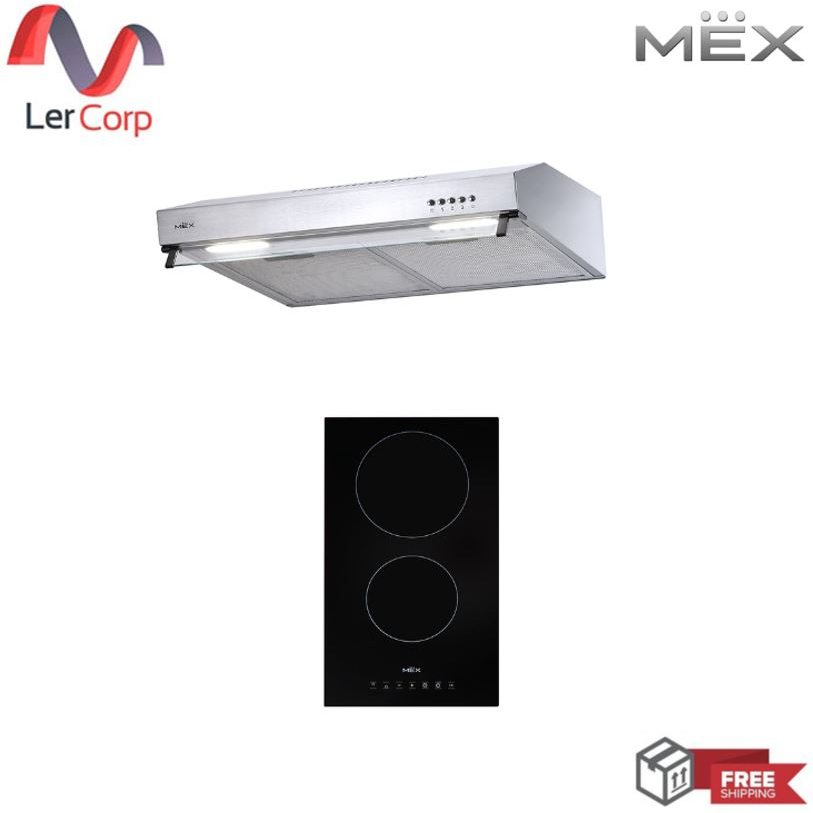 (MEX) 2950X60+HVC232 สินค้าชุดเครื่องดูดควัน ขนาด 60 ซม. และเตาไฟฟ้าฐานเซรามิก 2 หัวเตา