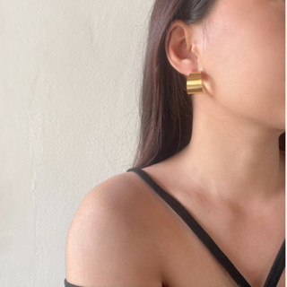 𝐴𝑆𝐻𝐼𝑅𝐴 (18k gold plated) ต่างหูสายฝอ ต่างหูสแตนเลส ต่างหูห่วงกลม open hoop earrings chunky hoop earrings