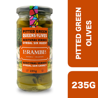 La Rambla Pitted Green Queen Olives 235g ++ ลารัมบลา กรีนควีนโอลีฟ มะกอกเขียวไร้เมล็ด 235ก.