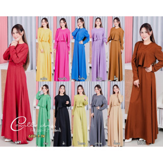 ชุดเดรส รุ่น 680-1-1 CAMILLA DRESS ระบายอกสีพื้น