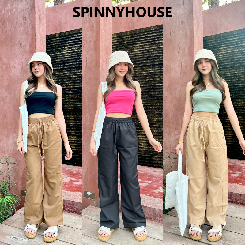 SpinnyHouse เกาะอกผ้าร่อง เกาะอก ผ้าร่องญี่ปุ่น ยืดได้เยอะ แต่เก็บทรงสวยมาก สายเดี่ยวร่อง 206 pizza O104B