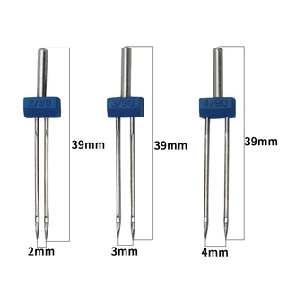(1ชุด3ขนาด)เข็มจักรกระเป๋าหิ้ว เข็มคู่ห่างTwin needle(2mm 3mm 4mm)เข็มจักรบ้าน จักรกระเป๋าหิ้ว จักรซิกเเซก(ราคาต่อ1ชุด)