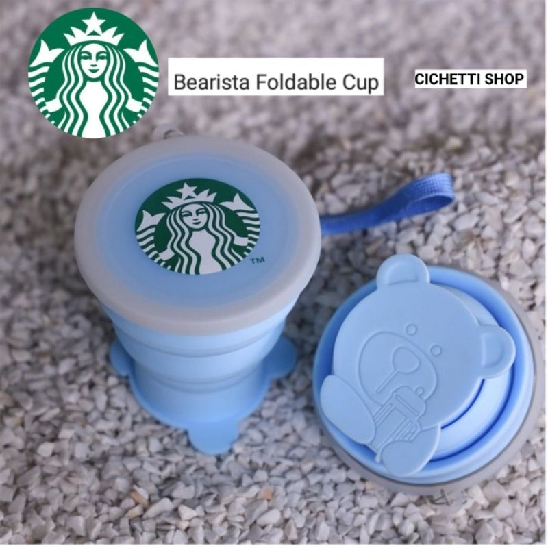 Starbucks BEARISTA Foldable Cupแก้วซิลิโคนพับได้