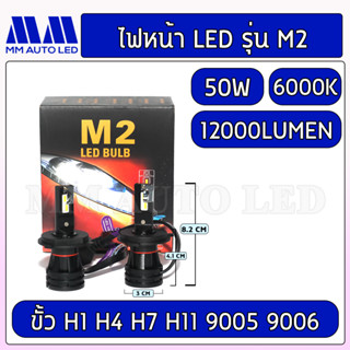 ไฟหน้าLED M2 (รับประกัน1ปี 50W 6000K 12000LM)