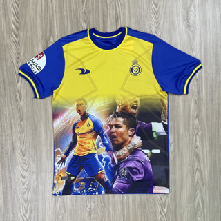 เสื้อบอล  เสื้อผู้ใหญ่ อัล นาเซอร์ Al-Nassr เนื้อผ้าโพลีเอสเตอร์แท้ เกรดแฟนบอล AAA