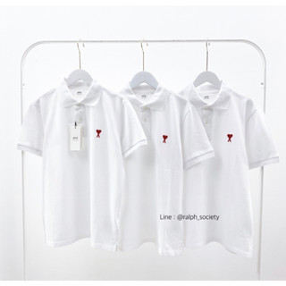 พร้อมส่ง !! Ami polo shirt (white)