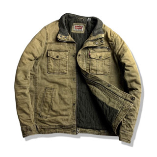 LEVIS Olive Brown Trucker Jacket รอบอก 46”