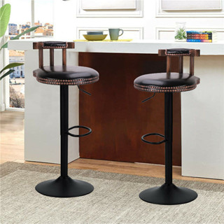 Fativo 2x เก้าอี้บาร์โมเดิร์นหุ้มหนัง Bar Stools 2pcs Bar Chairs