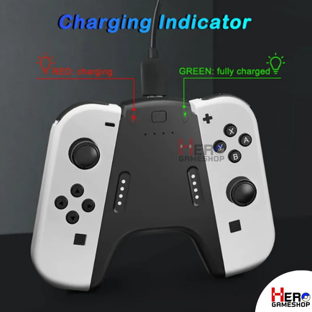 Battery Grip Joy Con Nintendo Switch OLED 🇹🇭พร้อมส่งในไทย🇹🇭 กล่องแดงแบตกริบ มีแบตในตัวขนาด 2000mAh Joy Con Charging Grip
