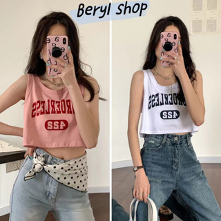 Beryl🌻เสื้อท่อนบน🍒เสื้อครอปตัวสั้น crop top  เวอร์ชั่นเกาหลีหลวมและหลากหลาย