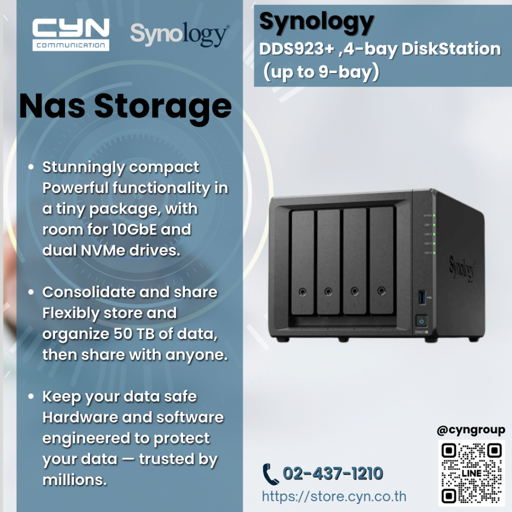 Synology DS923+ ,4-bay DiskStation (up to 9-bay)