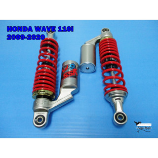 HONDA WAVE110i year 2009-2020 REAR SHOCK SET YSS “RED" &amp; "BLACK”  // โช๊คหลัง แก๊สโช๊ค สปริงแดง กระบอกดำ "YSS" แท้