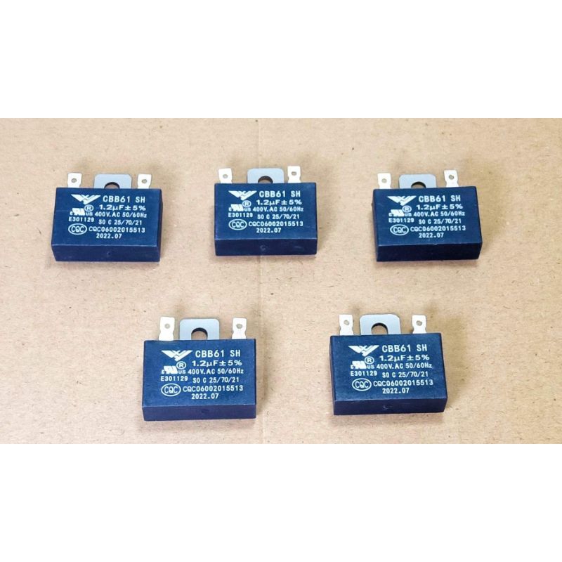 คาปาซิเตอร์ พัดลม ฮาตาริ 1.2uf/400v. รุ่นขาเสียบแบน