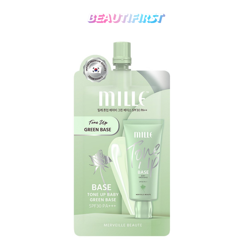 MILLE เบสเขียว TONE UP BABY GREEN BASE SPF30 PA++ (6g)