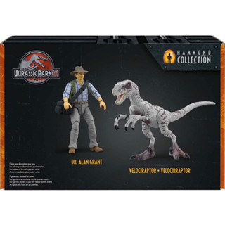 Mattel Jurassic Park 3 Hammond Collection Dr Alan Grant and Velociraptor