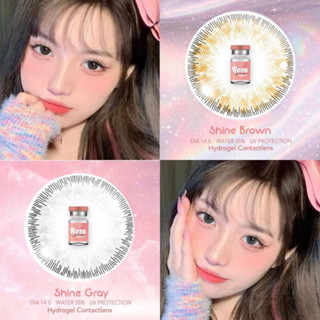 "💋 มีค่าสายตา 💋 Rozelens Shine Gray Brown 💋 บิ๊กอาย สุดปัง คอนแทคเลนส์ รายเดือน มีอย แถมตลับฟรี เลนส์นิ่ม สวยปังมาก"