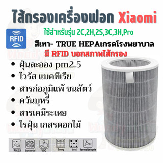 สีเทา เกรดโรงพยาบาล🎁ส่งด่วนทุกวัน🎁(มี RFID) Xiaomi Mi Air filterไส้กรองเครื่องฟอกอากาศรุ่น 2S 2H 2C 3H 3C Pro Smart Mi