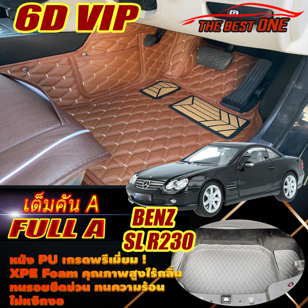 Benz SL R230 2001-2008 Convertible (เต็มคันท้ายรถ A) พรมรถยนต์ SL R230 SL500 SL300 SL55 SL63 SL65 พร