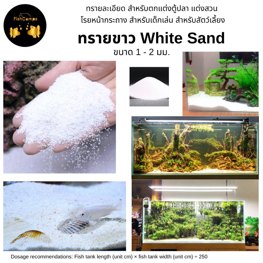 ทรายขาว ทรายสีขาว ทรายขาวละเอียด White sand ทรายตกแต่งตู้ปลา ทรายตกแต่งตู้ไม้น้ำ แต่งสวน  จัดสวนถาด