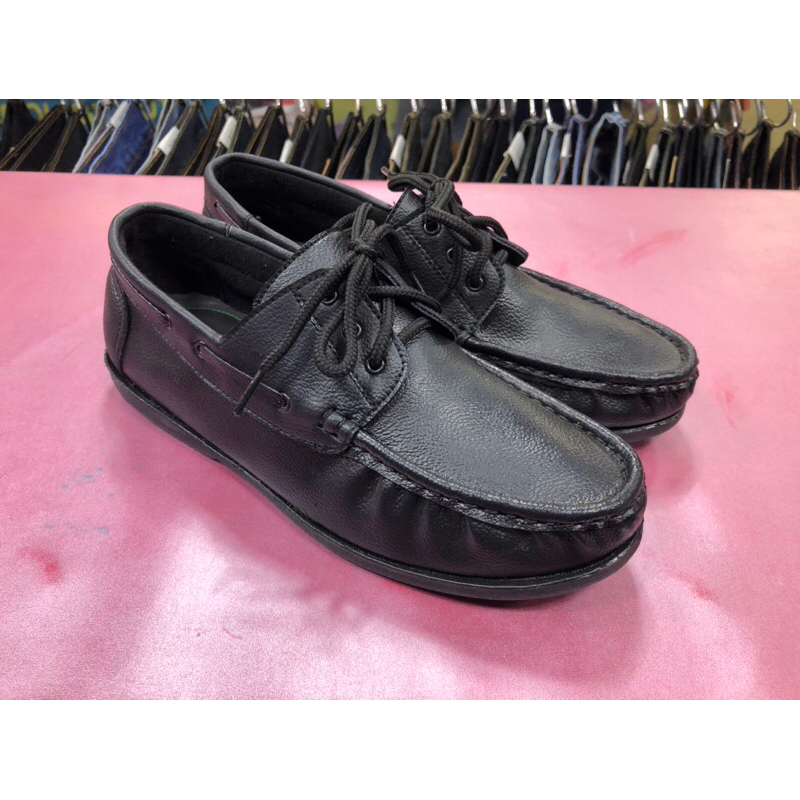 รองเท้าหนังทรงโบ๊ทชูสีดำล้วน size37-45