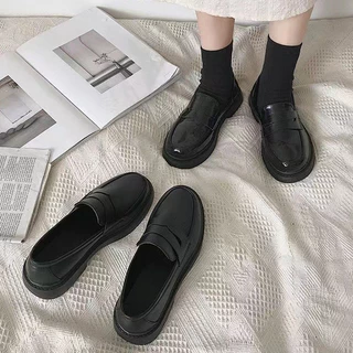 💥พร้อมส่ง💥 รองเท้าหนังแฟชั่น ส้นสูงหุ้มส้น น้ำหนักเบาสบาย สไตล์อังกฤษ รองเท้าหนังตื้น