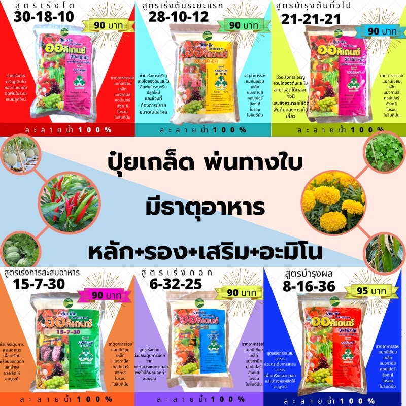 ปุ๋ยเกล็ด ออคิเดนซ์ ขนาดบรรจุ 1 กิโลกรัม ละลายน้ำระบบน้ำ พ่นทางใบ บำรุงดอกและผลผลิต ปุ๋ยเกล็ด ออคิเดนซ์