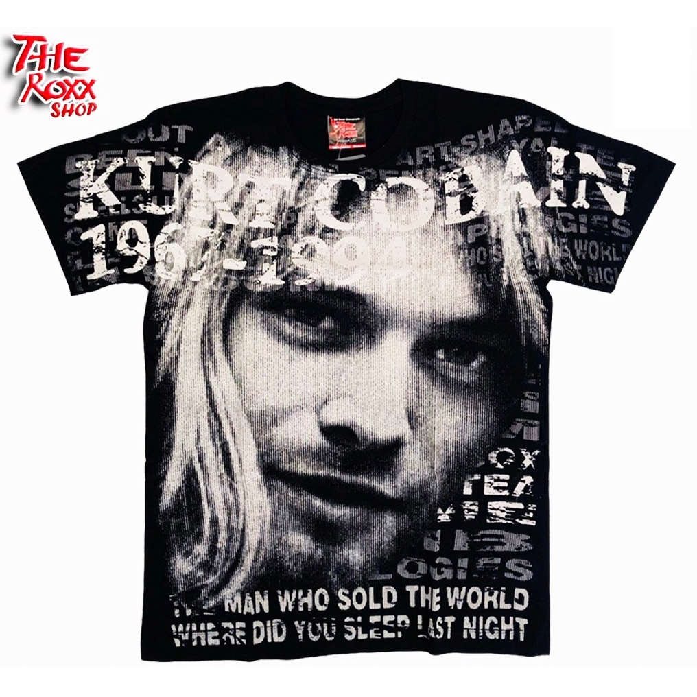 Kurt Cobain เสื้อวง OVP สกรีนจม ของแท้ 100% Size  L 44-46"    ป้าย The Roxx